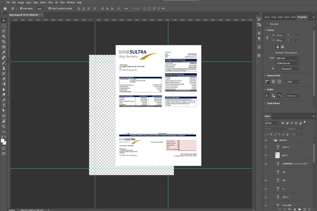 Modèle Word et PDF de relevé hypothécaire de Indonesia Bank Sultra template Modèle Word et PDF de relevé hypothécaire de Indonesia Bank Sultra template